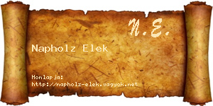 Napholz Elek névjegykártya